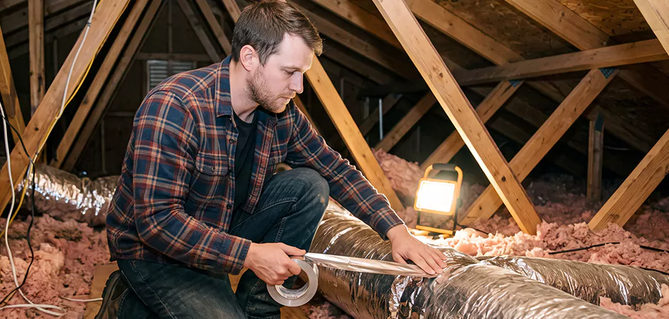 Attic Duct Sealing and Insulation in Beaumont